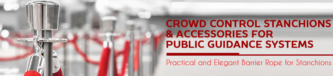 Retractable Belt Crowd Control Stanchions & Accessories for Public Guidance Systems