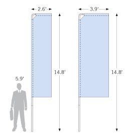 Portable Flag Pole Graphic Sizes