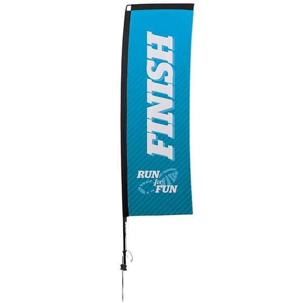 10' Sail Sign Rectangle Banner Stand With Spike Base