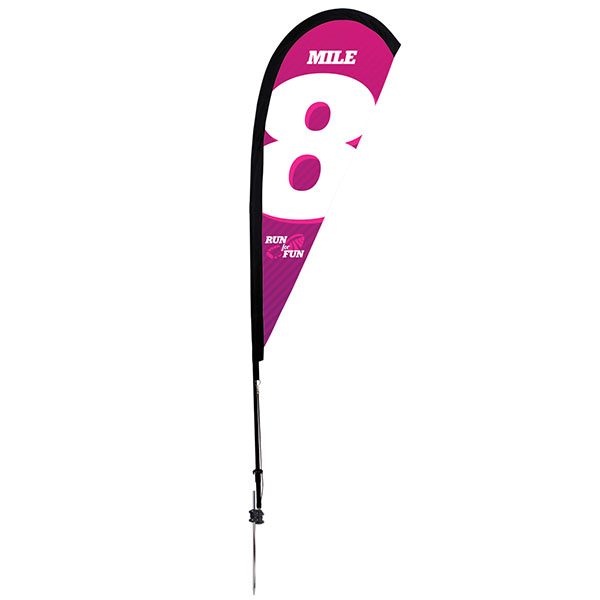 6' Sail Sign Tear Drop Banner Stand With Spike Base