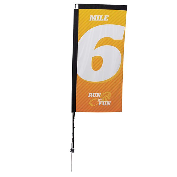 7' Sail Sign Rectangle Banner Stand With Spike Base