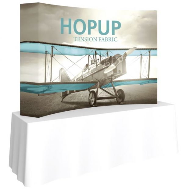 hopup 8 ft curved tension fabric display with end caps
