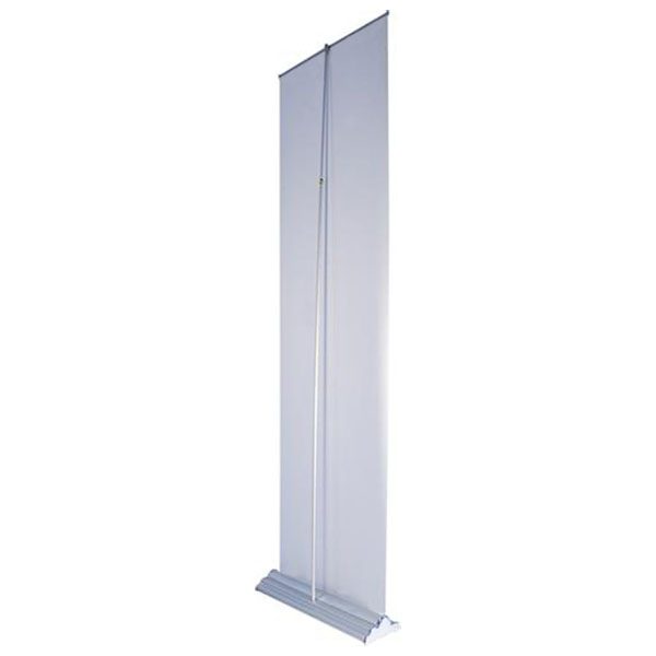 Silver Step Retractable Banner Stand Back View