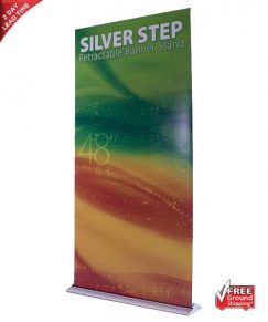 Silver Step Retractable Banner Stand - 48"