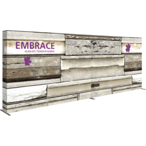 embrace 20ft inline push-fit tension fabric display full fitted graphic