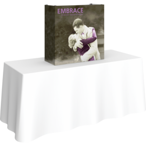 embrace .5ft tabletop push fit tension fabric display full fitted graphic left side