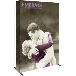embrace 5ft full height push fit tension fabric display full fitted graphic left
