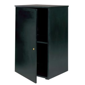 Locking Pedestal features a powder coated metal frame and a locking door to keep your possessions safe.