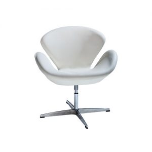 Swanson Swivel Chair is an iconic white vinyl swivel arm chair with a chrome base will add a nice fresh look to your event.