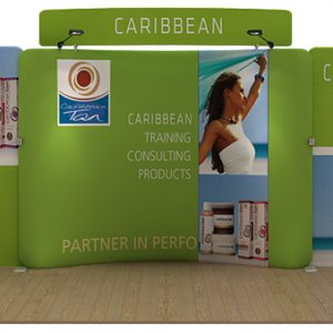 Caribbean 20’ Curved Tension Fabric Display WaveLine Media Kit