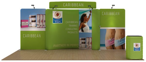 Caribbean 20’ Curved Tension Fabric Display WaveLine Media Kit ...