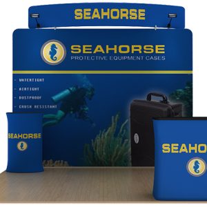 Seahorse 10’ WaveLine Curved Tension Fabric Display Media Kit