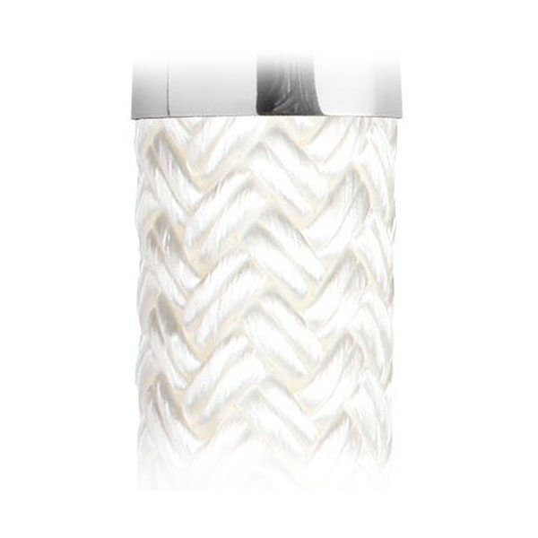 Braided Rayon Swag White Rope And Polished Stainless Hook Texture Close View