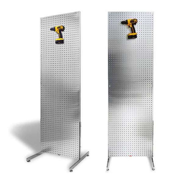 Freestanding Aluminum, On the Ground PegBoard Merchandiser Displays