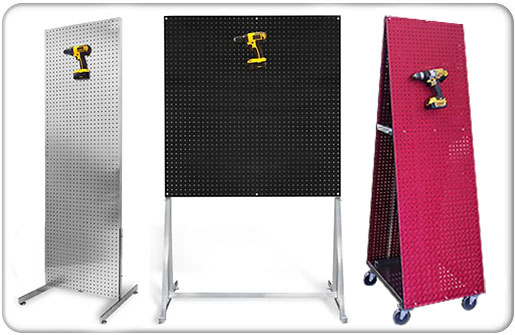 Freestanding PegBoard Merchandiser Displays And Tool Cart MX Different Sizes and Materials