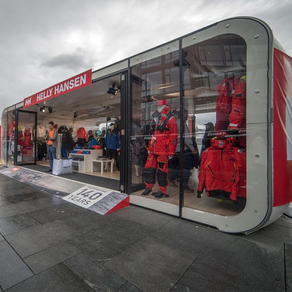 XPO Pop Up Retail Outdoor Display Fully Branded Customized For Retail Store Exterior View