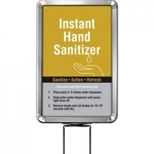 Beltrac Hand Sanitizer Stanchion Frame Sign with Graphic