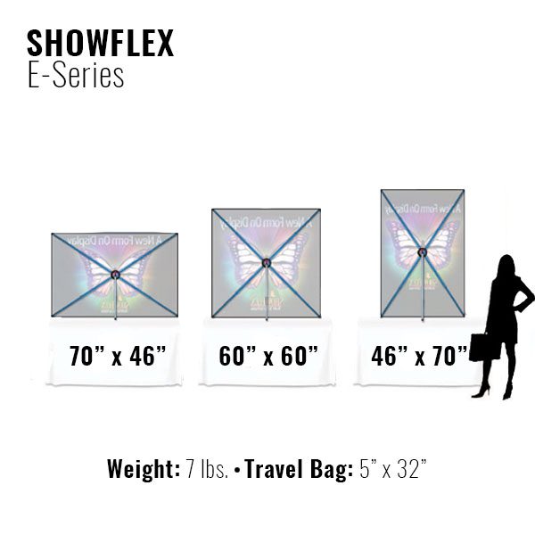 Showflex Tabletop Displays E Series Different Sizes Banner Stand Tension Fabric Displays