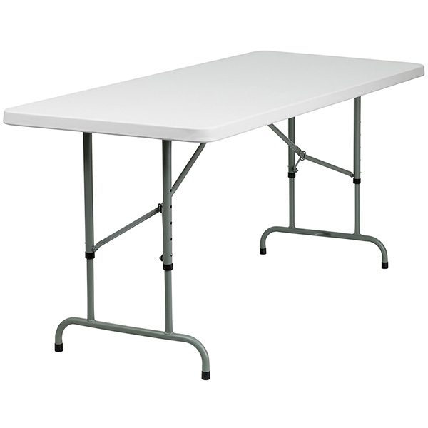 6' Adjustable Height Folding Table