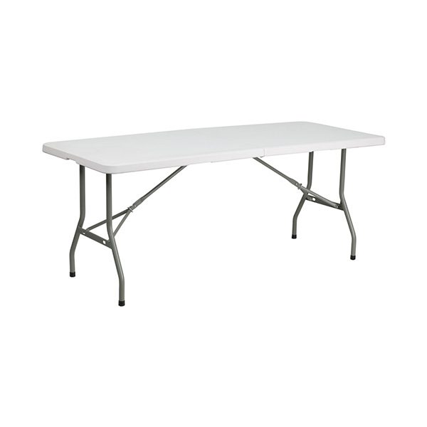 6' bi-fold granite plastic folding table