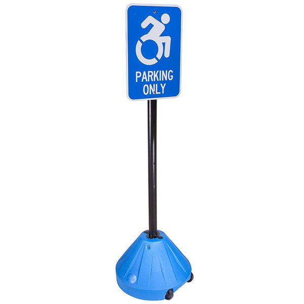 Portable XL Pole 3 Rolling Sidewalk Sign Blue